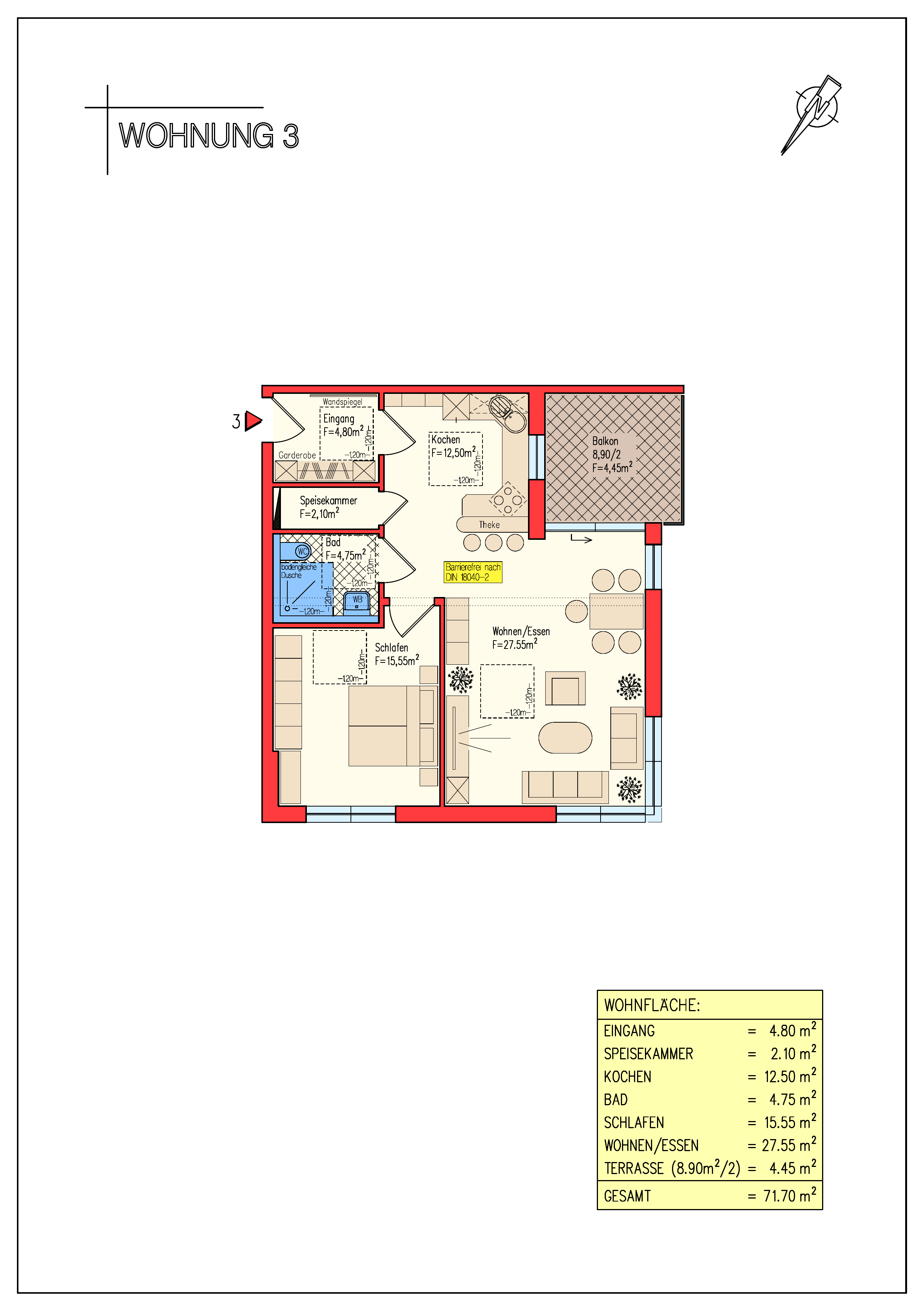 Grundriss Wohnung 3