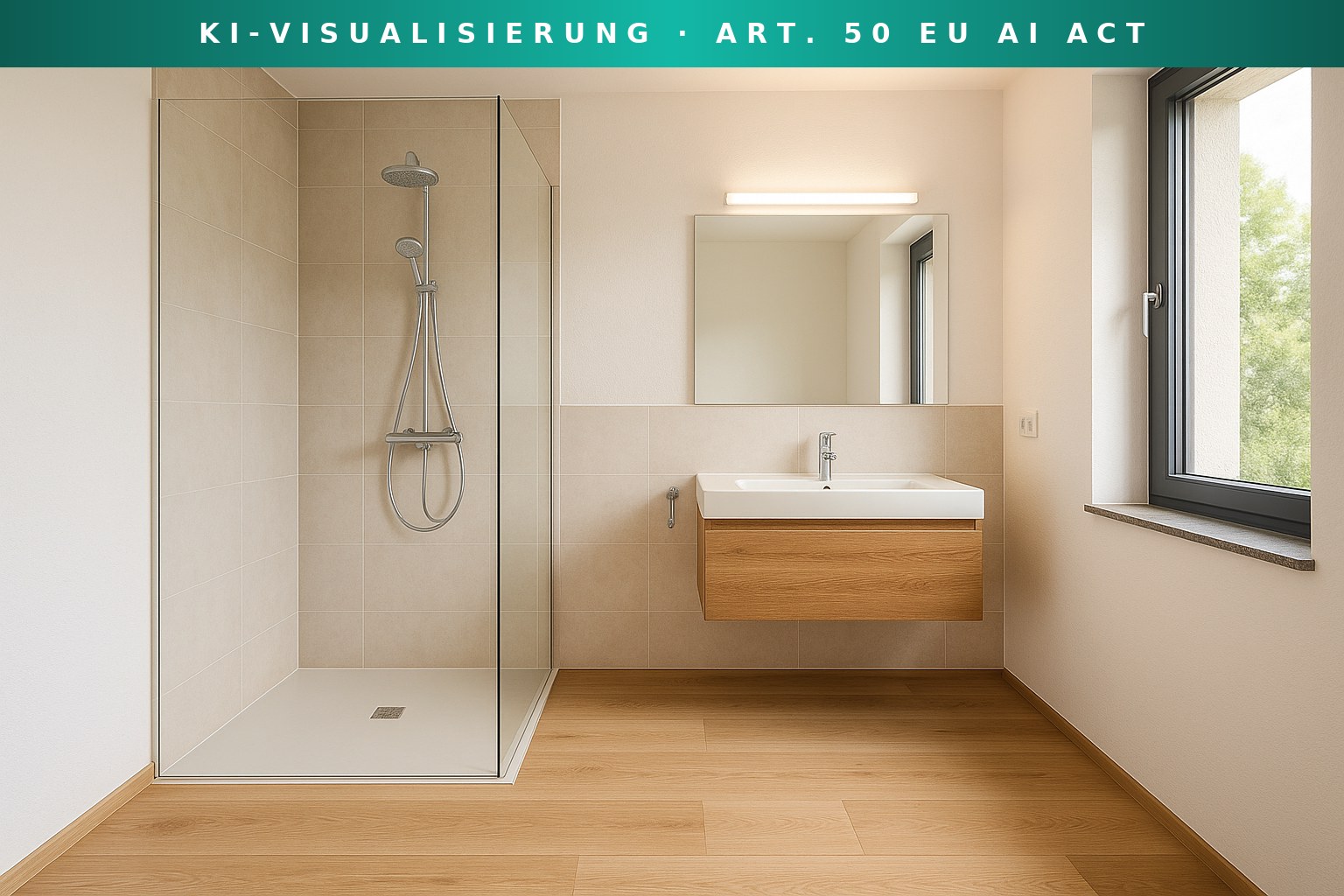 Visualisierung barrierefreies Bad mit bodengleicher Dusche